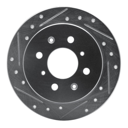 R1 Concepts R1 88-01 Acura Integra Rear Left Drilled & Slotted Silver Brake Rotor