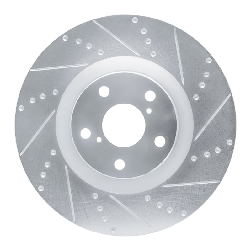 R1 Concepts R1 09-11 Lexus IS350 Left Front Drilled & Slotted Silver Brake Rotor