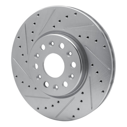 R1 Concepts R1 2017-2025 Buick Enclave Front Left Drilled & Slotted Silver Brake Rotor