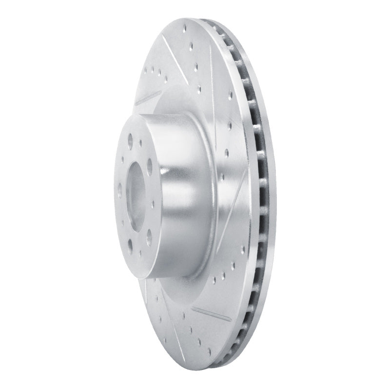 R1 Concepts R1 20-25 Tesla Model Y Front Right Drilled & Slotted Silver Brake Rotor