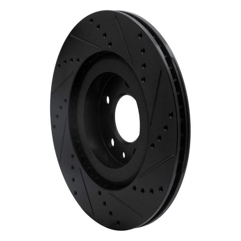 R1 Concepts R1 04-11 Mazda RX-8 Front Left Drilled & Slotted Black Brake Rotor