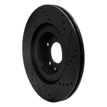 R1 Concepts R1 04-11 Mazda RX-8 Front Left Drilled & Slotted Black Brake Rotor