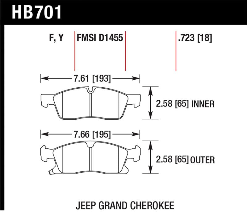 Hawk Performance Hawk 11-12 Dodge Durango / 11-12 Jeep Grand Cherokee LTS Front Street Brake Pads