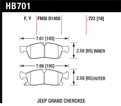 Hawk Performance Hawk 11-12 Dodge Durango / 11-12 Jeep Grand Cherokee LTS Front Street Brake Pads