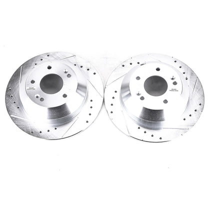 PowerStop Power Stop 2019 Hyundai Santa Fe XL Rear Evolution Drilled & Slotted Rotors - Pair