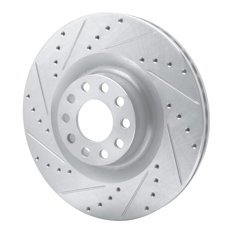 R1 Concepts R1 01-03 Audi S8 Front Left Drilled & Slotted Silver Brake Rotor