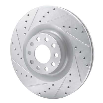 R1 Concepts R1 01-03 Audi S8 Front Left Drilled & Slotted Silver Brake Rotor
