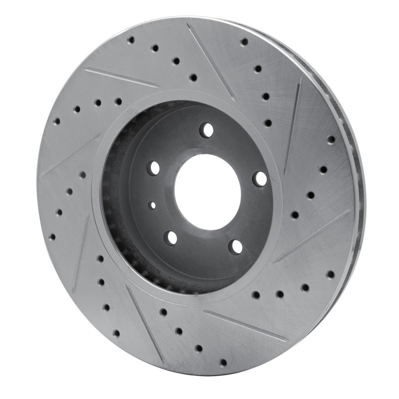 R1 Concepts R1 09-11 Cadillac STS Front Left Drilled & Slotted Silver Brake Rotor