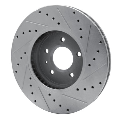 R1 Concepts R1 09-11 Cadillac STS Front Left Drilled & Slotted Silver Brake Rotor