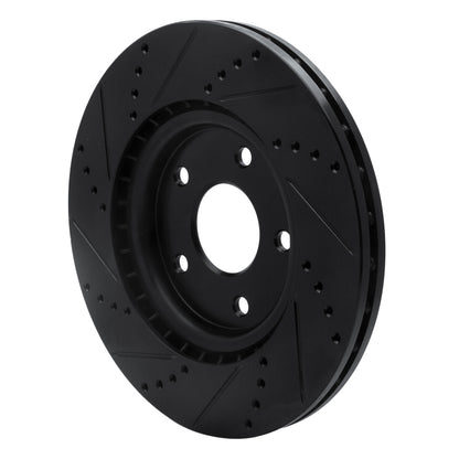 R1 Concepts R1 12-25 Chrysler Voyager Front Right Drilled & Slotted Black Brake Rotor