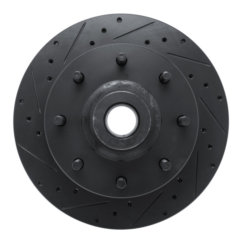 R1 Concepts R1 78-81 Dodge B300 Van (71-74) / B300 (75-80) Front Left Drilled & Slotted Black Brake Rotor