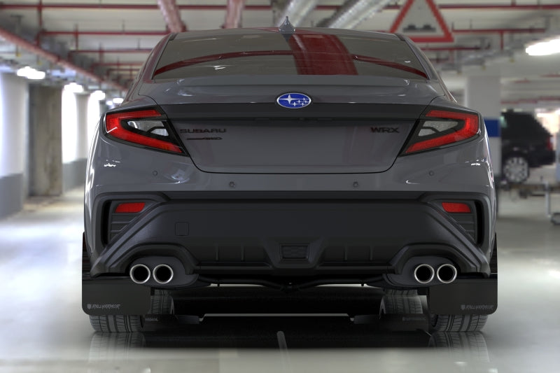 Rally Armor 22-26 Subaru WRX Black UR Mud Flap Altered Font White Logo