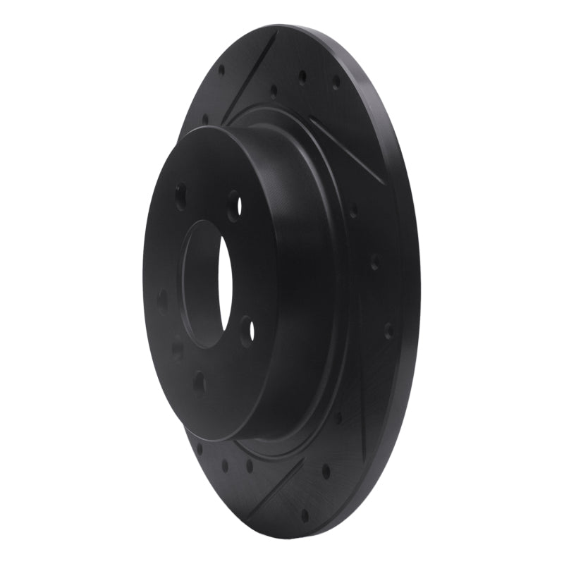 R1 Concepts R1 06-11 Buick Lucerne Rear Left Drilled & Slotted Black Brake Rotor