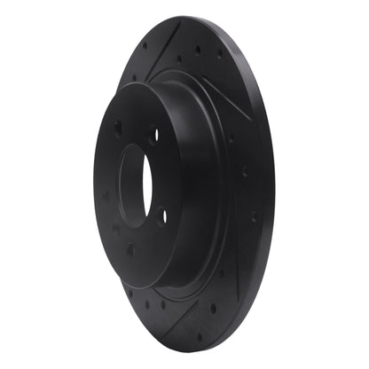 R1 Concepts R1 06-11 Buick Lucerne Rear Left Drilled & Slotted Black Brake Rotor