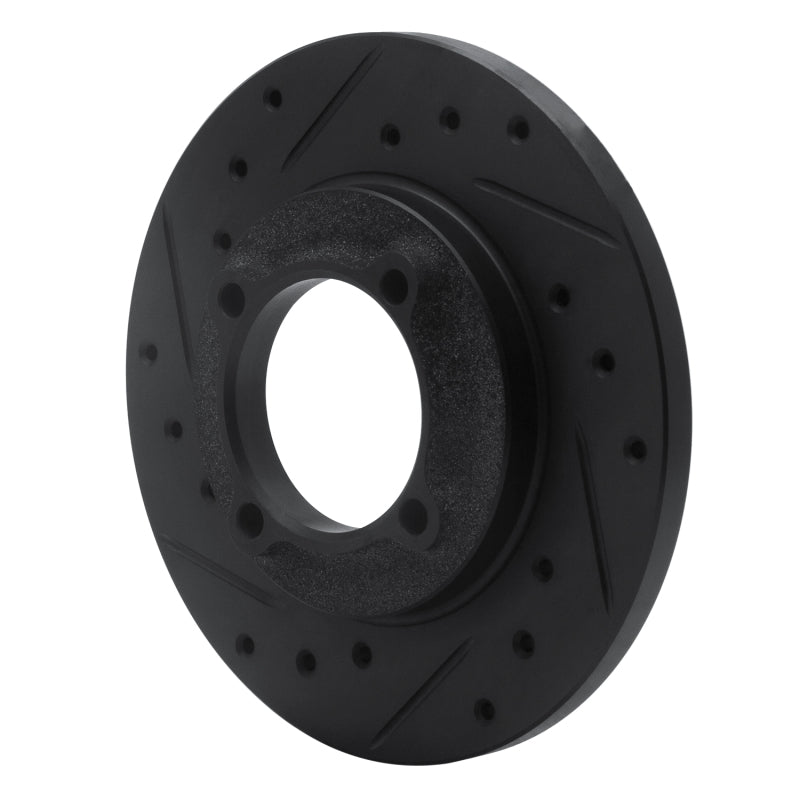 R1 Concepts R1 88-93 Ford Festiva Front Left Drilled & Slotted Black Brake Rotor