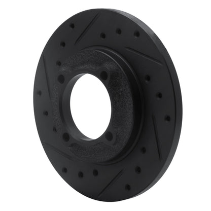 R1 Concepts R1 88-93 Ford Festiva Front Left Drilled & Slotted Black Brake Rotor