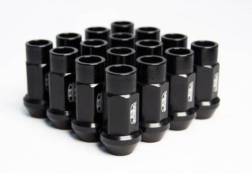 BLOX Racing Street Series Forged Lug Nuts - Black 12 x 1.5mm - Set of 16 (New Design)