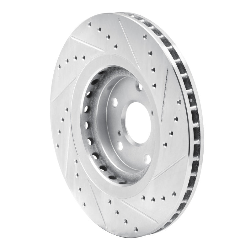 R1 Concepts R1 08-21 Lexus NX200T Front Left Drilled & Slotted Silver Brake Rotor