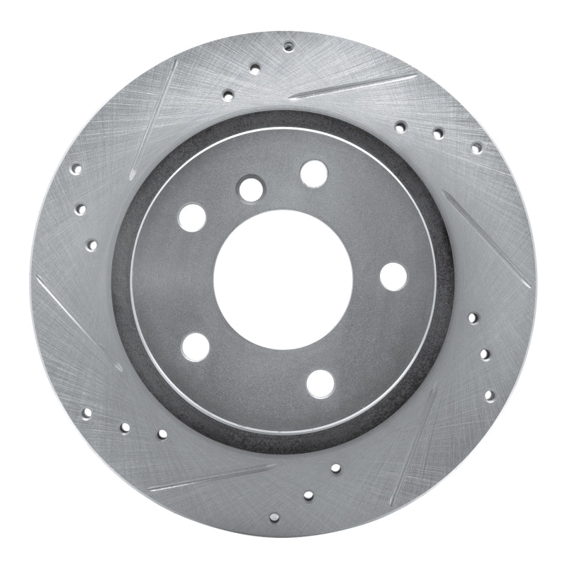 R1 Concepts R1 2003-2008 BMW Z4 Rear Left Drilled & Slotted Silver Brake Rotor