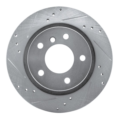 R1 Concepts R1 2003-2008 BMW Z4 Rear Left Drilled & Slotted Silver Brake Rotor