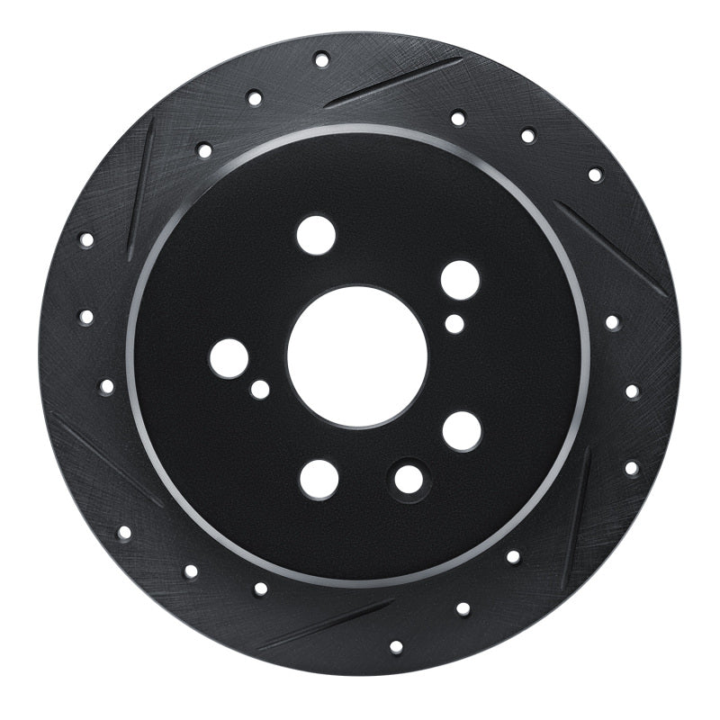R1 Concepts R1 86-93 Lexus ES250 Rear Left Drilled & Slotted Black Brake Rotor