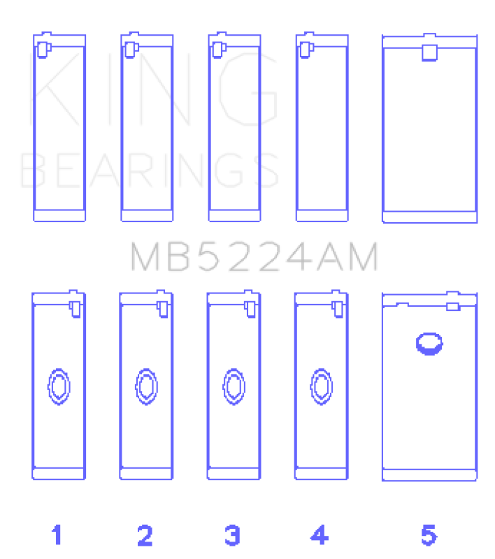 King Engine Bearings General Motors 400CI 6.6L V8 OHV Crankshaft Main Bearing Set (Set of 5)