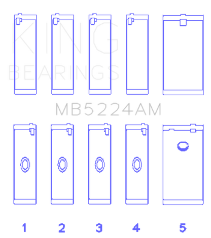 King Engine Bearings General Motors 400CI 6.6L V8 OHV Crankshaft Main Bearing Set (Set of 5)