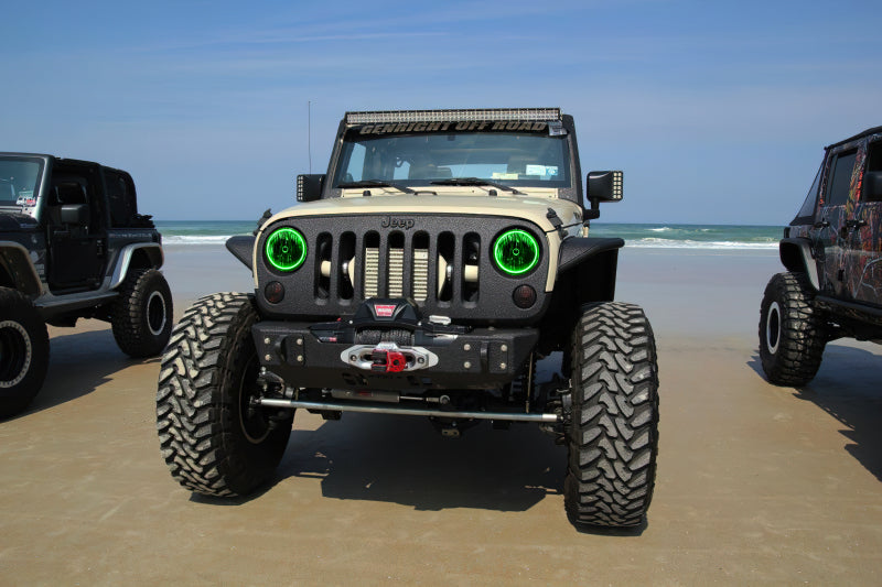 ORACLE Lighting Oracle 07-17 Jeep Wrangler Surface Mount LED Headlight Halo Kit - Green