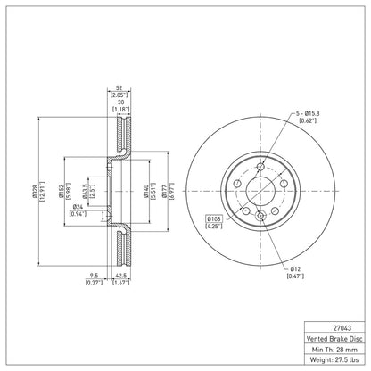DFC 10-16 Volvo XC60 Front GeoSPEC Coated Rotor