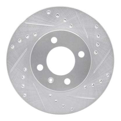 R1 Concepts R1 86-08 Volkswagen Jetta Sedan Front Right Drilled & Slotted Silver Brake Rotor