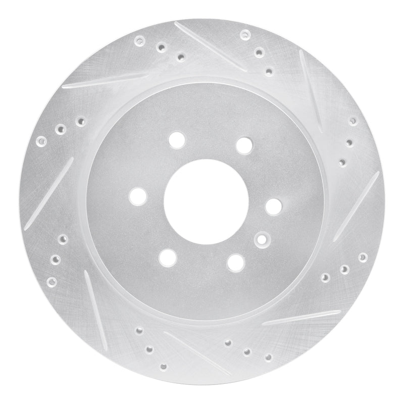 R1 Concepts R1 04-09 Cadillac SRX Rear Right Drilled & Slotted Silver Brake Rotor
