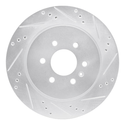 R1 Concepts R1 04-09 Cadillac SRX Rear Right Drilled & Slotted Silver Brake Rotor