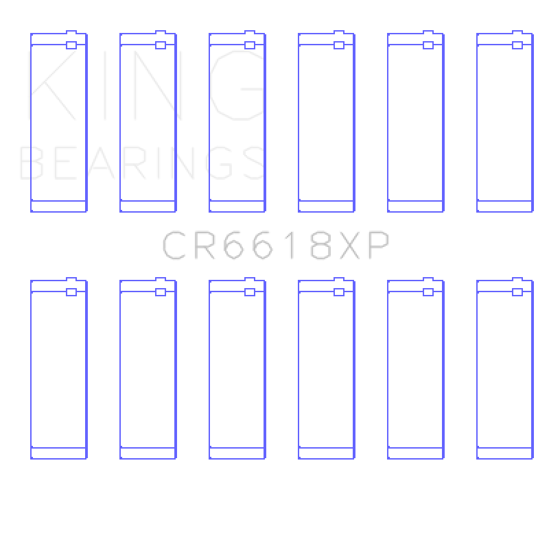 King Engine Bearings Chevrolet 200/229ci XP Series Connecting Rod Bearing Set - STDX Size