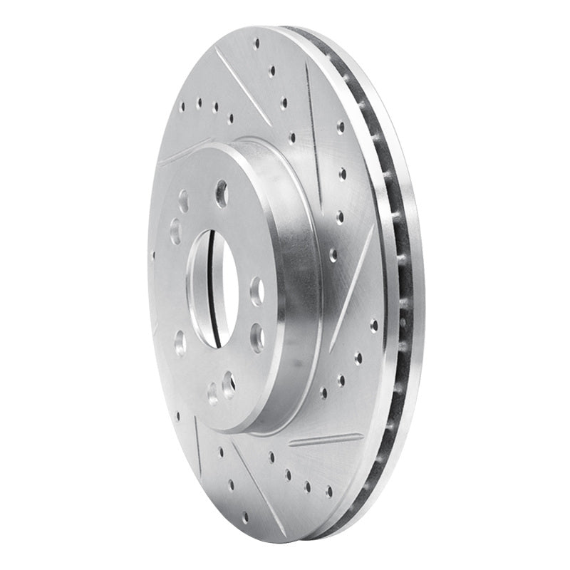R1 Concepts R1 90-95 Mercedes-Benz 400E Front Right Drilled & Slotted Silver Brake Rotor