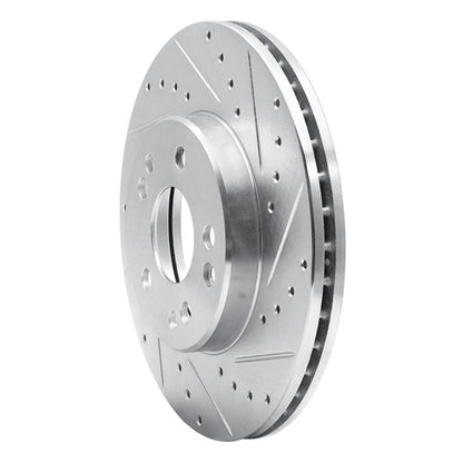 R1 Concepts R1 90-95 Mercedes-Benz 400E Front Right Drilled & Slotted Silver Brake Rotor