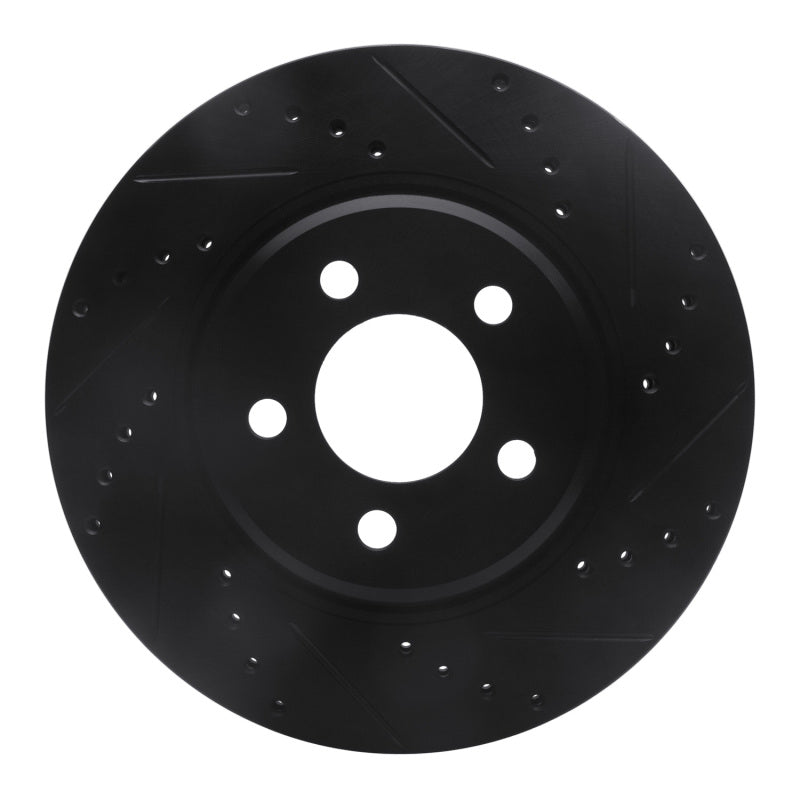 R1 Concepts R1 05-23 Chrysler 300 Front Right Drilled & Slotted Black Brake Rotor