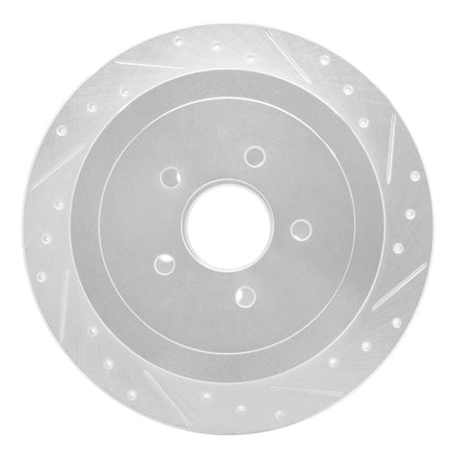 R1 Concepts R1 03-11 Lincoln Town Car Rear Right Drilled & Slotted Silver Brake Rotor