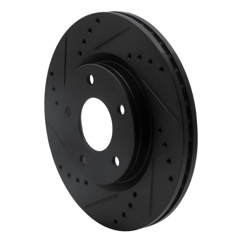 R1 Concepts R1 13-19 Nissan SENTRA Front Left Drilled & Slotted Black Brake Rotor