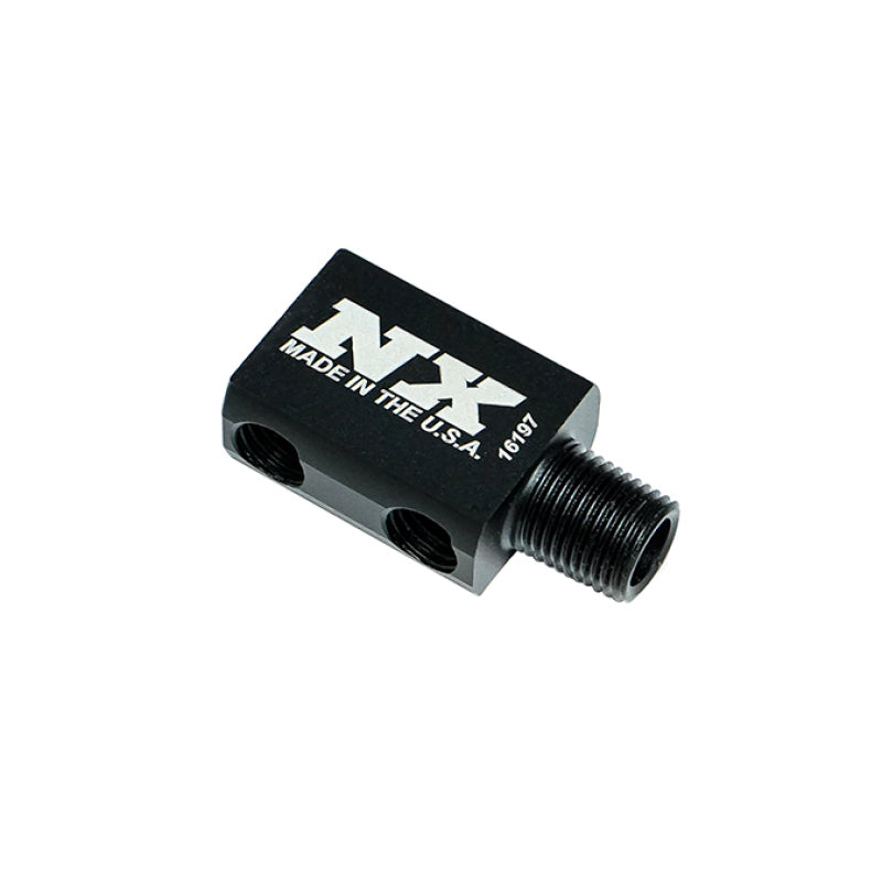 Nitrous Express Black Compact 1 Inlet 4 Outlet Distribution Block