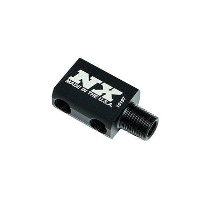 Nitrous Express Black Compact 1 Inlet 4 Outlet Distribution Block