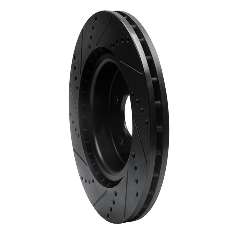 R1 Concepts R1 21-25 Acura TLX Front Right Drilled & Slotted Black Brake Rotor