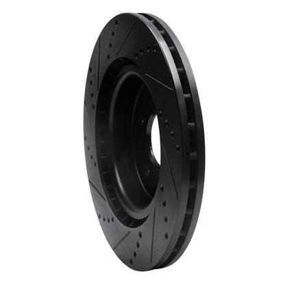 R1 Concepts R1 21-25 Acura TLX Front Right Drilled & Slotted Black Brake Rotor