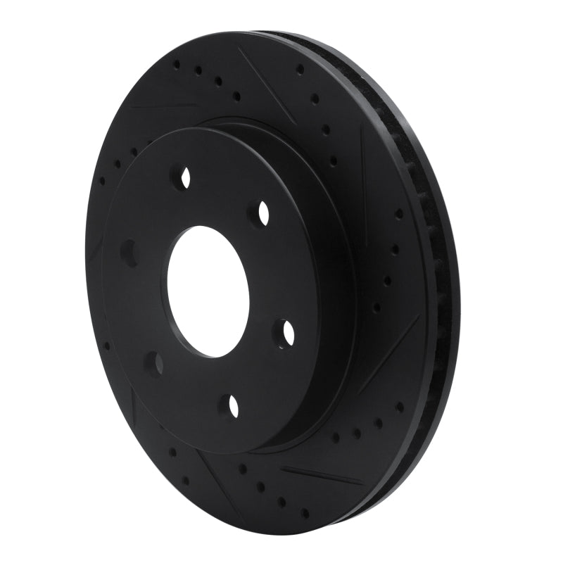 R1 Concepts R1 2022-2025 Lexus LX600 Rear Right Drilled & Slotted Black Brake Rotor