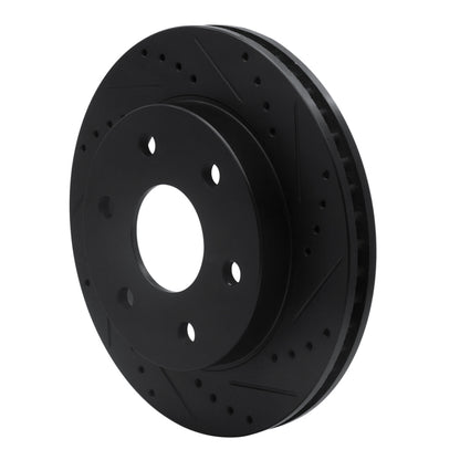 R1 Concepts R1 04-05 Infiniti QX56 Front Right Drilled & Slotted Black Brake Rotor