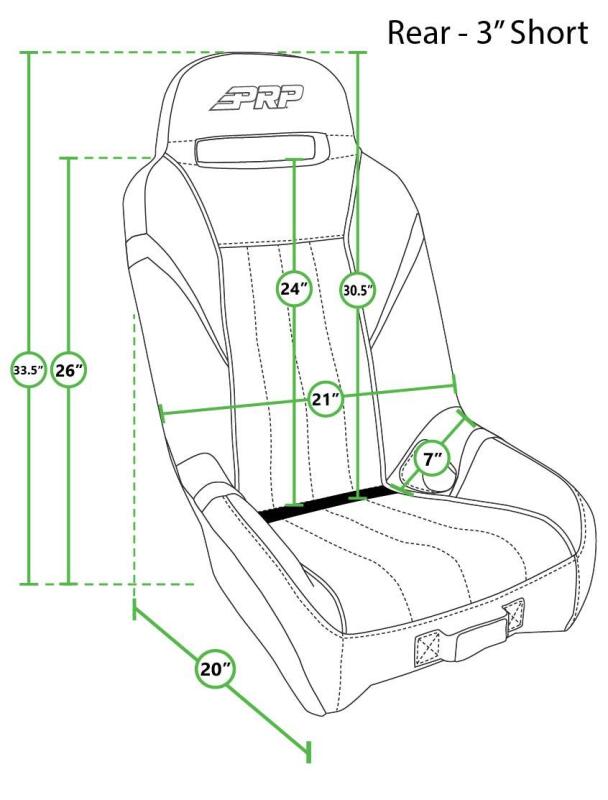PRP Seats PRP GT/S.E. Rear Suspension Seat- Black/Grey
