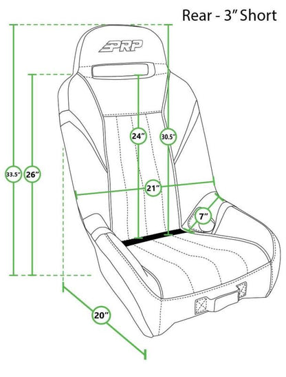 PRP Seats PRP GT/S.E. Rear Suspension Seat- Black/Grey