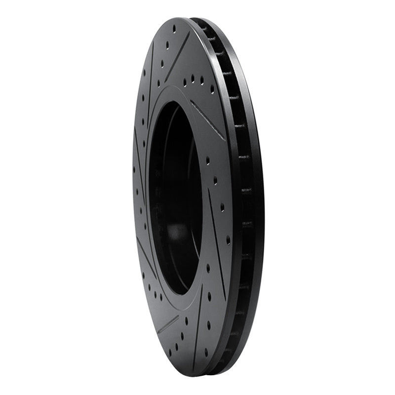 R1 Concepts R1 01-08 BMW 330I Front Right Drilled & Slotted Black Brake Rotor