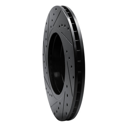 R1 Concepts R1 01-08 BMW 330I Front Right Drilled & Slotted Black Brake Rotor