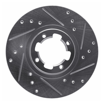R1 Concepts R1 85-94 Subaru GL-10 Front Right Drilled & Slotted Silver Brake Rotor