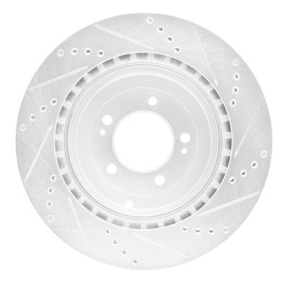 R1 Concepts R1 08-15 Mitsubishi Lancer Rear Left Drilled & Slotted Silver Brake Rotor
